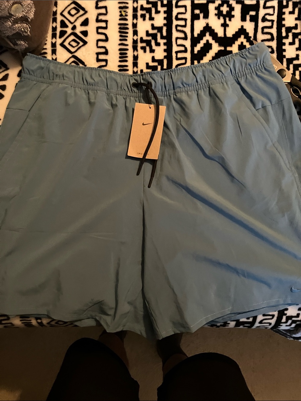 Nike Men’s Sky Blue Athletic Shorts with Drawstring